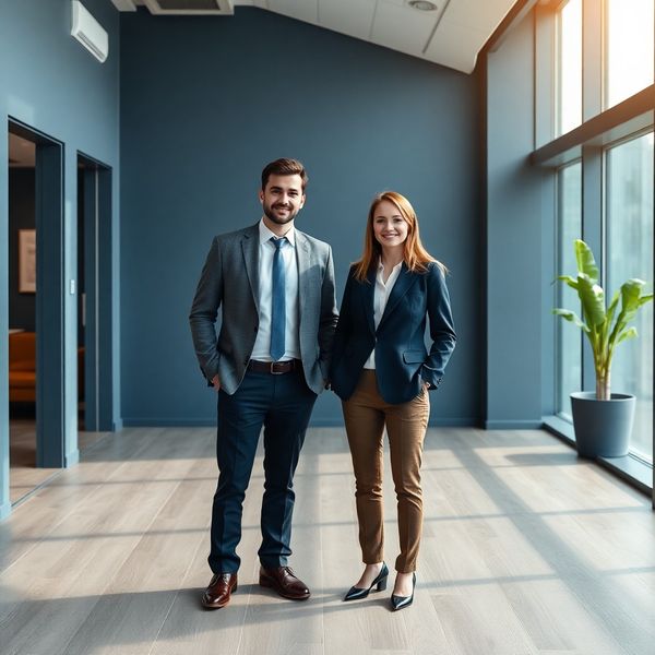 Doi consultanți fiscali din echipa ConsultCompass într-un birou luminos din Galați